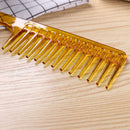 Wide Tooth Plastic Handle Hair Comb Anti-Static Hairdressing Combs (Yellow)