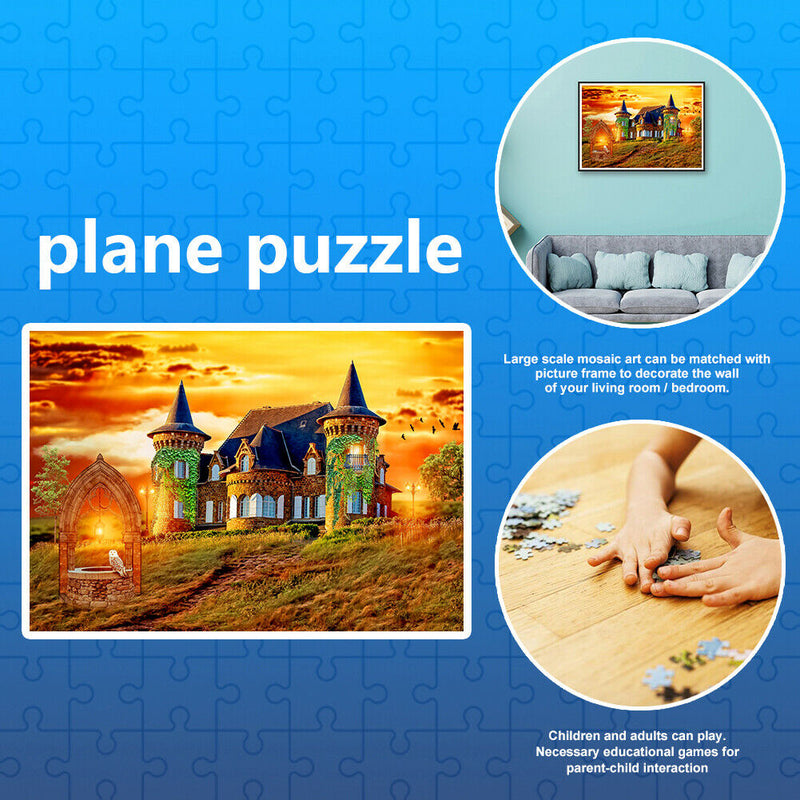 1000pcs DIY Castle Scenery Paper Puzzles for Parent-child Interactive Game