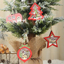Christmas Tree Decorations Festival Led Light Wood Car Star for Home Hangin