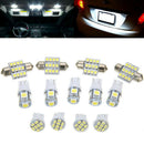 13Pcs Car White Light Interior LED Lights For Dome License Plate Lamp 12V Kit_SE