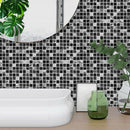 Self Adhesive Waterproof Black Marble Mosaic Tile Stickers Wall Decals B