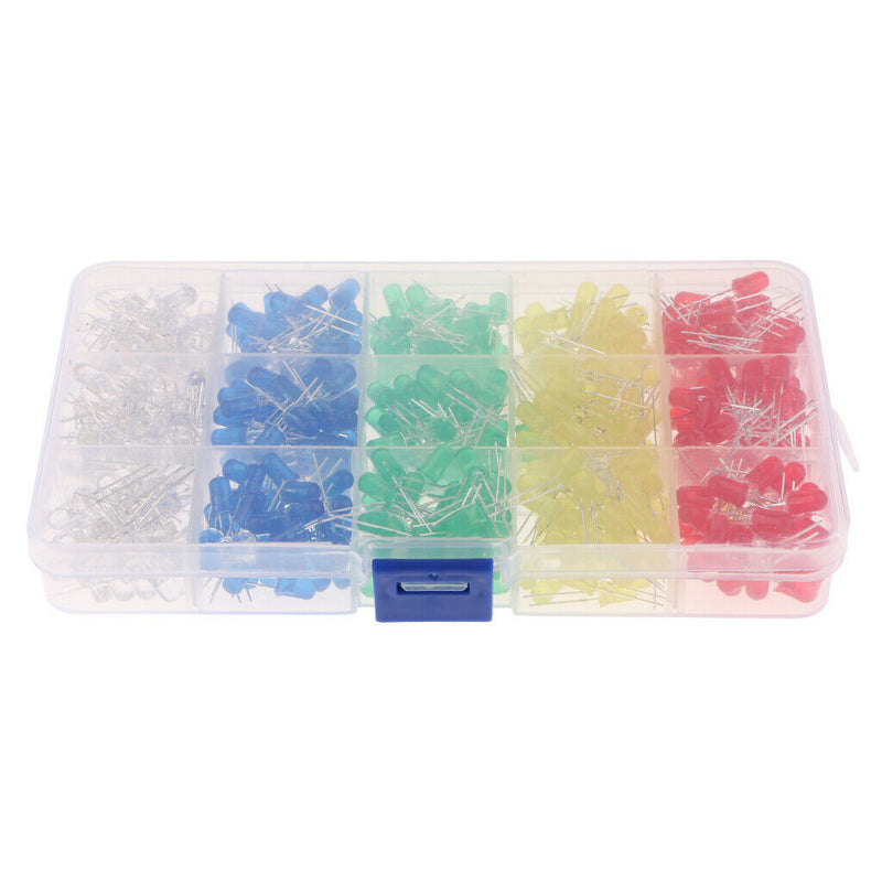 500pcs Ultra Bright 5mm Light Emitting Diode LED Lamp Assorted Kit White Red