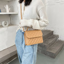 Lattice Women Messenger Bag Small Square Shoulder Crossbody Handbag (Khaki)