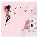 Angel butterfly wings Beautiful girl color Wall Stickers L7U5