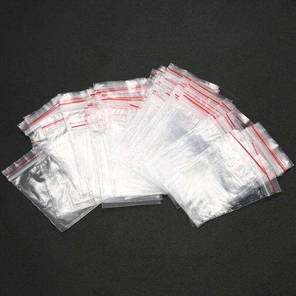 Clear Grip Self Press Seal Resealable Polythene Zip Lock Plastic Jewelry 100M9C7