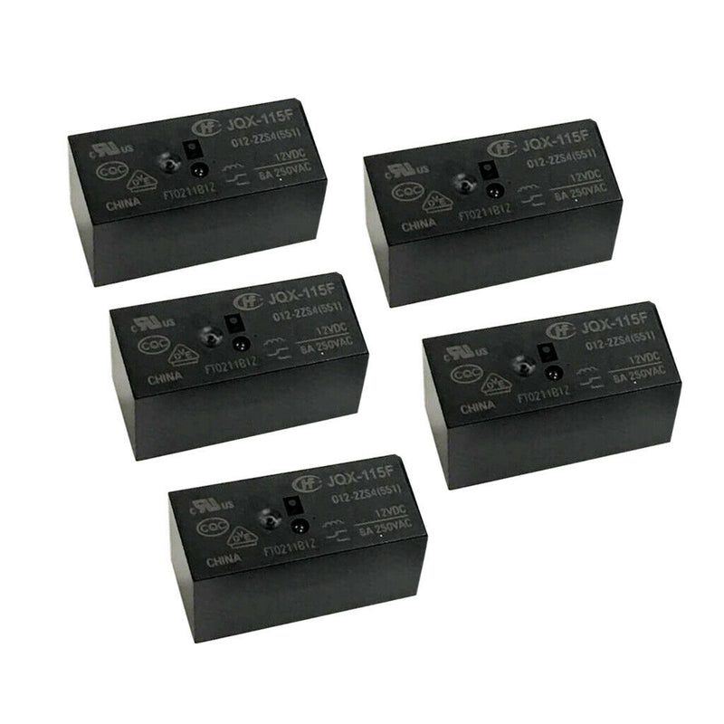 5 Pcs HF115F 12V-2C Mini Power Relay Relais PCB Type Modul Leistungsrelais