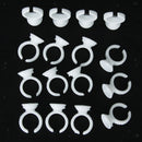 200x Plastic  Rings Adjustable Eyelash Glue Holder Cups W/ Divider S+L