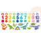 Wooden Blocks Puzzle Board Set Counting Number Math Shape Sorter Learning &