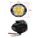 2Pcs 6LED White Motorcycle Headlight Spot Light DRL Driving Fog Lamp Waterpro_