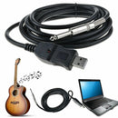 Guitar Bass 1/4' USB TO 6.3mm Jack Link Connection Instrument Cable Adapter X