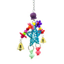 Parrot Rattan Star Shaped Chewing Toys Birds Swing Toys with Metal Bells Hanging