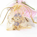 100Pcs 9x12cm Sheer Drawstring Heart Organza Jewelry Pouches Wedding Party  N2I6