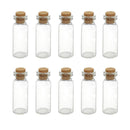 10pcs Small Clear Glass Bottle Wishing Vials Storage Container with Cork Stopper