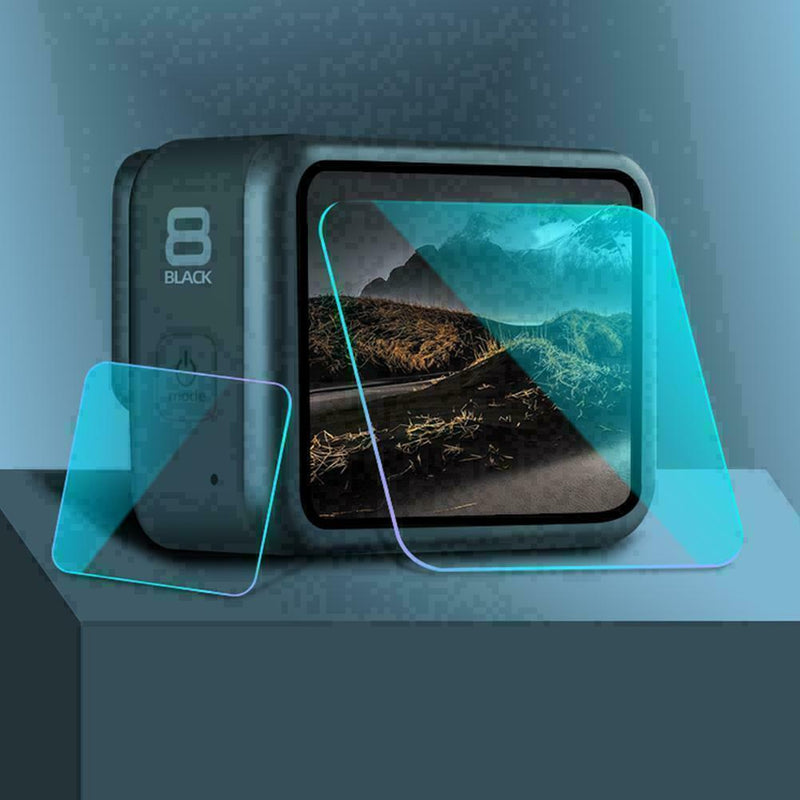 1 Set Tempered Glass Film Dual Screen + Lens Protector For Go-pro Camera 8 R3B3