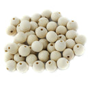 50 x 20mm Round Wooden Flower Dot Beads Jewellery Kids Children DIY Craft