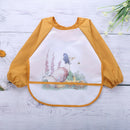 Cartoon Full Sleeve Baby Bib Waterproof Paint Feeding Apron (Orange Duck)