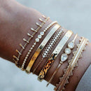7Pcs/Set Bohemian Retro Crystal Geometry Open Bangle Bracelet Women JewelryS Gw