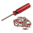 20pcs Tire Air Conditioning SchraderÂ Valve Cores with Removal Tool Wrench