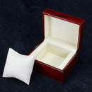 Watch Case Wine Red Wooden Handmade Portable 1 Slot Travel for Men Women .