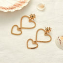 Fashion Women Two Big Heart Sun Dangle Earrings Stud Ear Statement Jewelry OZ