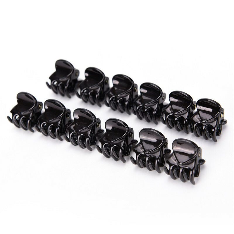 Fashion Women Girls 12pcs Black Plastic Mini Hairpin 6 Claws Hair Clip Clamp  Gn