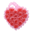 Light Pink Pleated Hem Heart Gift Box Bath Soap Flower Petal 18 in 1