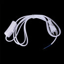 White 1.8m EU Plug Power Cord With Button Switch Wire Extension For LED Lamp ï¼W