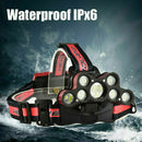 9LED 350000LM T6 LED Headlamp Headlight Torch Rechargeable Flashlight Work Light