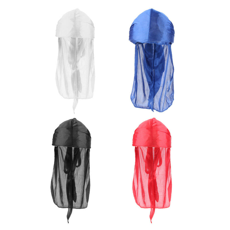 4Pcs Women Ladies Durag Wave Cap Hair Loss Muslim Chemo Cap Pirate Hats