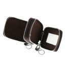 Mens PU Leather Car Key Case Key Holder Key Organizer Wallet Dark Coffee