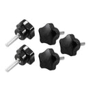 5 Pcs M6 x 20mm Male Thread Metal Clamping Star Knobs Grips Black E4W6