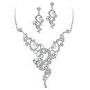 Wedding Jewelry Set Bling Statement Crystal Rhinsetone Earrings And Necklace