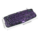 LED 3 Color Backlight/Crackle M-200 Multimedia Ergonomic USB Gaming Keyboar