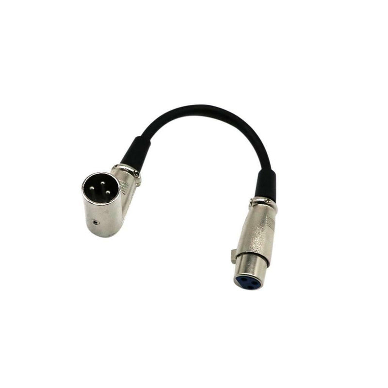 1ft XLR Female to Right Angle Male Microphone Audio Extension Cable