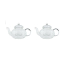 2pcs Glass Teapot Suitable For Teabags, Loose Leaf & Fine Leaf Tea Infuser