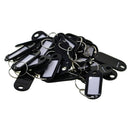 50sets Key Ring Tags Plastic Name Label ID Keys Tag Luggage Fob Rings Black
