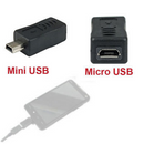 Black Micro USB Female to Mini USB Male Adapter Charger Converter Adaptor Simple