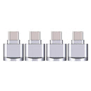 4 Pieces Mini Type-C to TF Card Reader OTG Connector for Micro SD Card