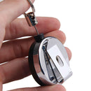 1x Retractable Metal Card Badge Holder Steel Recoil Ring Pull Belt Keychain Nice