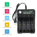 4-Slots Battery Charger Smart Charging For 18650 USB Rechargeable Li-Ion Battery