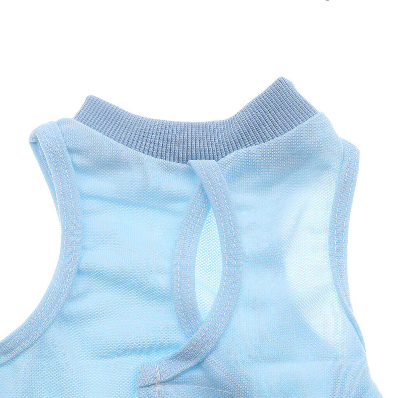 2 Pcs Suitical Recovery Suit for Dog - Blue/Yellow - Cotton Breathable