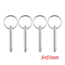 Stainless steel Quick Release 5x51mm Pin Bimini Boat Marine Pin Detent Rng