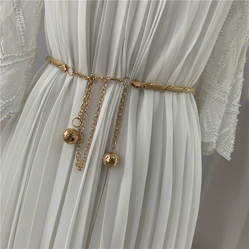 New Metal Dress Belt Women Waistband Chain Fashion:0J Kw