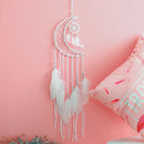 Moon Dreamcatcher Handmade Dream Catcher Net With Feathers Home Wall Hangin I8B5