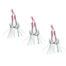 3Pcs Hi-carbon Assist Hooks Fishing Jig Hooks Live Baits Hooks Fishhooks 13#