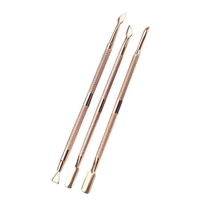 3pcs/Set Stainless Steel Cuticle Remover Dead Skin Nail Pusher Manicure Tools