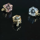 20pcs Fashion Cube Crystal Necklace Pendants Charms for Jewelry Making Craft