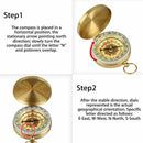 Brass Pocket Compass Watch Style Military Army Camping Hiking Outdoor Keychain