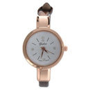Women Ladies Thin Faux Leather Strap Wrist Watch Coffee