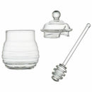 Transparent glass honey jar with lid Honey Jar with Dipper, Clear, 9 Ounces Y4I7